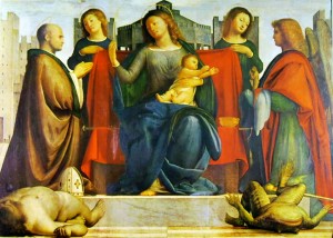 Bramantino: Madonna col Bambino e due angeli tra i santi Ambrogio e Michele